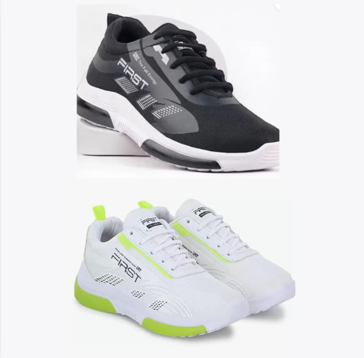Sports Shoes for Men (Buy 1 get1 free ) (White & Black, 6)
