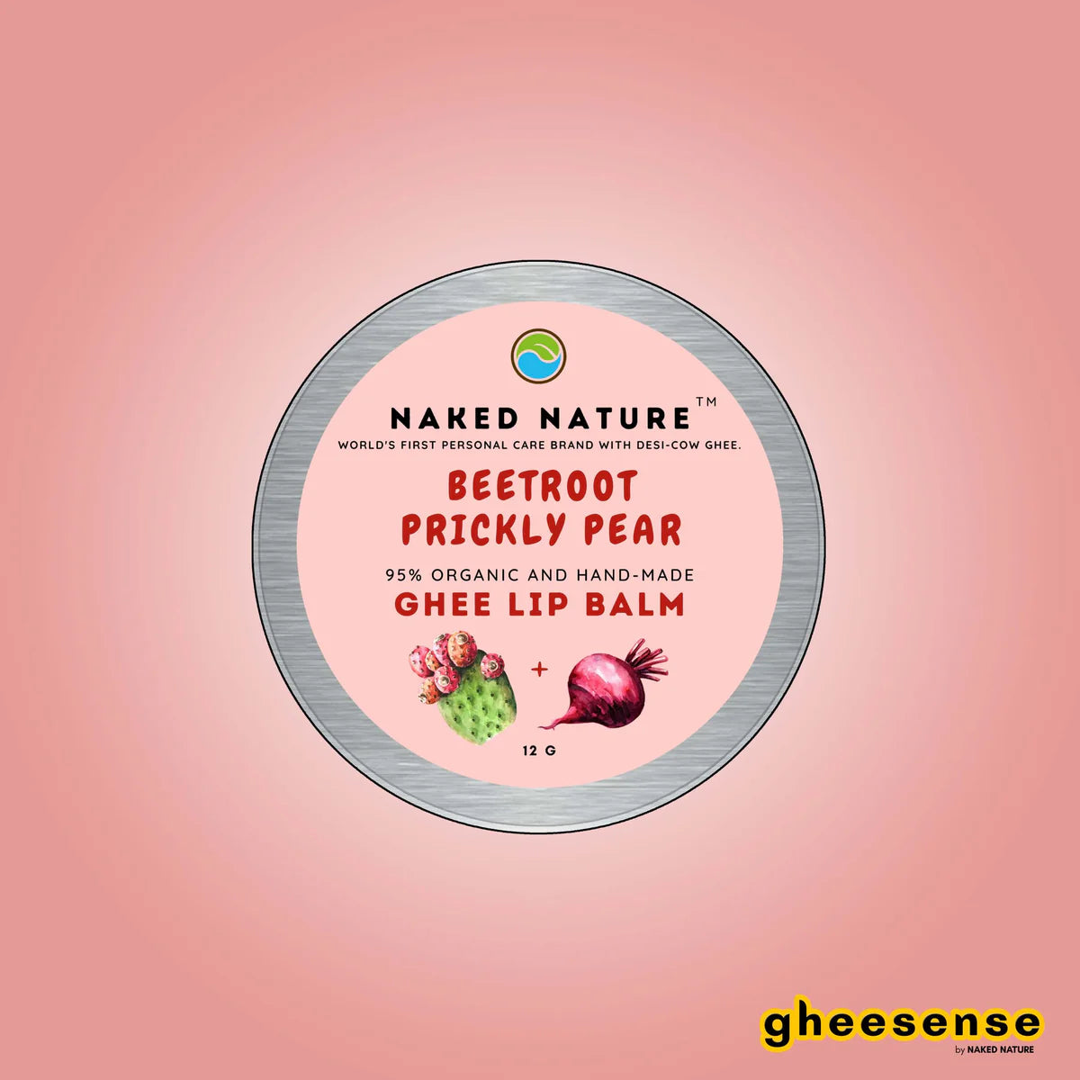 Beetroot, prickly pears Ghee Lip Balm (12g)