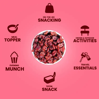 🌿 100% ORGANIC SUGAR-FREE NATURAL CRANBERRIES  (250G)