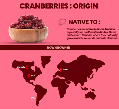 🌿 100% ORGANIC SUGAR-FREE NATURAL CRANBERRIES  (250G)
