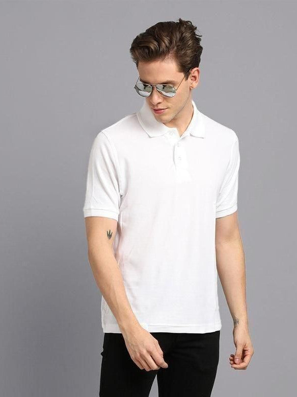 Matte Solid Half Sleeves Men's Polo T-Shirt