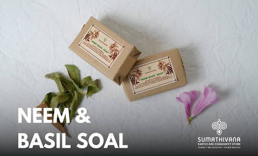 🌿 100% Organic Neem Basil Soap (Neem & Tulsi Herbal Soap) (1peice)