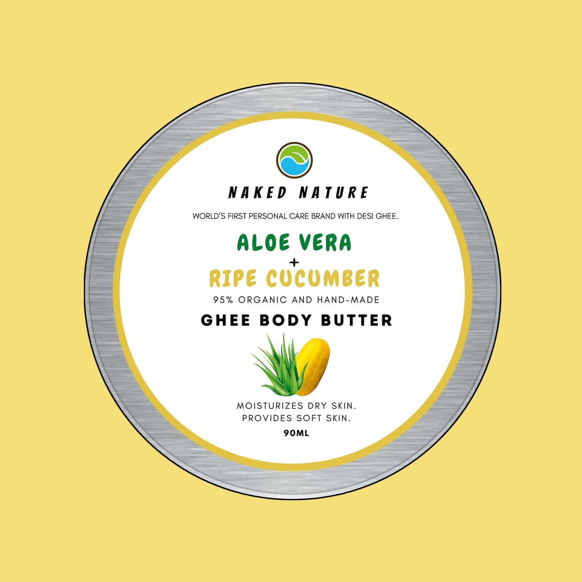 Ghee Body Butter (Ripe Cucumber + Aloevera) - For Dry Skin