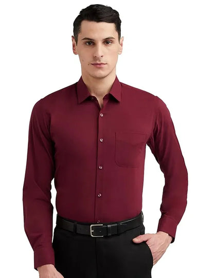Men’s Maroon Slim Fit Formal & Casual Shirt Full Sleeve Solid Shirt Pack of 3