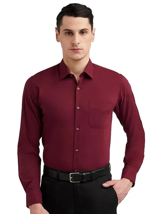Men’s Maroon Slim Fit Formal & Casual Shirt Full Sleeve Solid Shirt Pack of 3