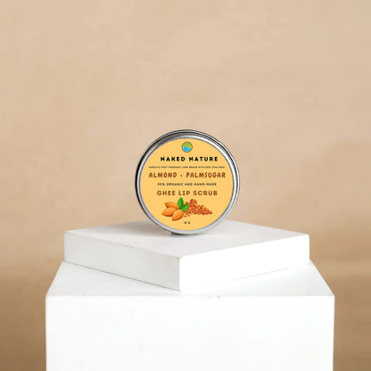 Ghee Lip Scrub (Almond, Palm sugar) (12g) - Exfoliate Dead Lip Skin Cells and Cures Chapped Lips