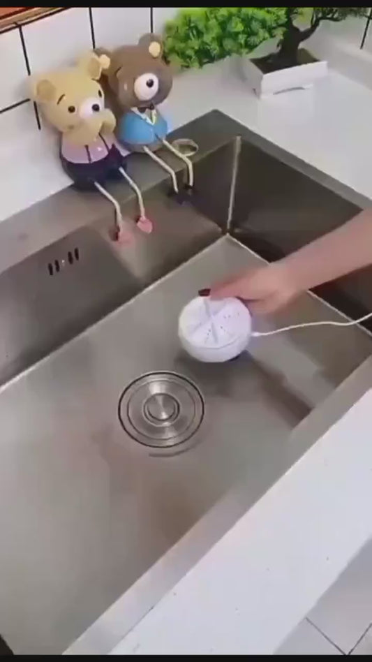 2In1 Mini Washing Machine Portable Rotating Ultrasonic Turbine Washer