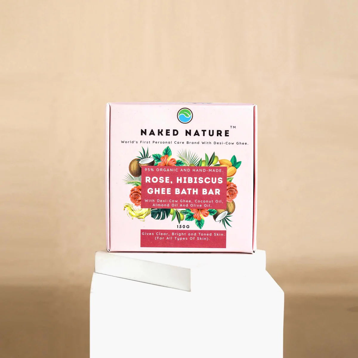 Rose, Hibiscus Ghee Bath Bar (Soap) 150 G